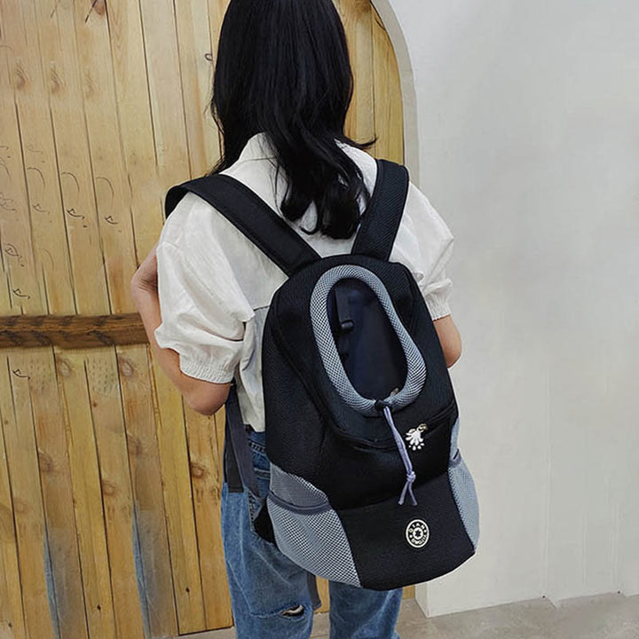Haustierträger-Rucksack, belüfteter Netz-Rucksack mit Sicherheitsgurt