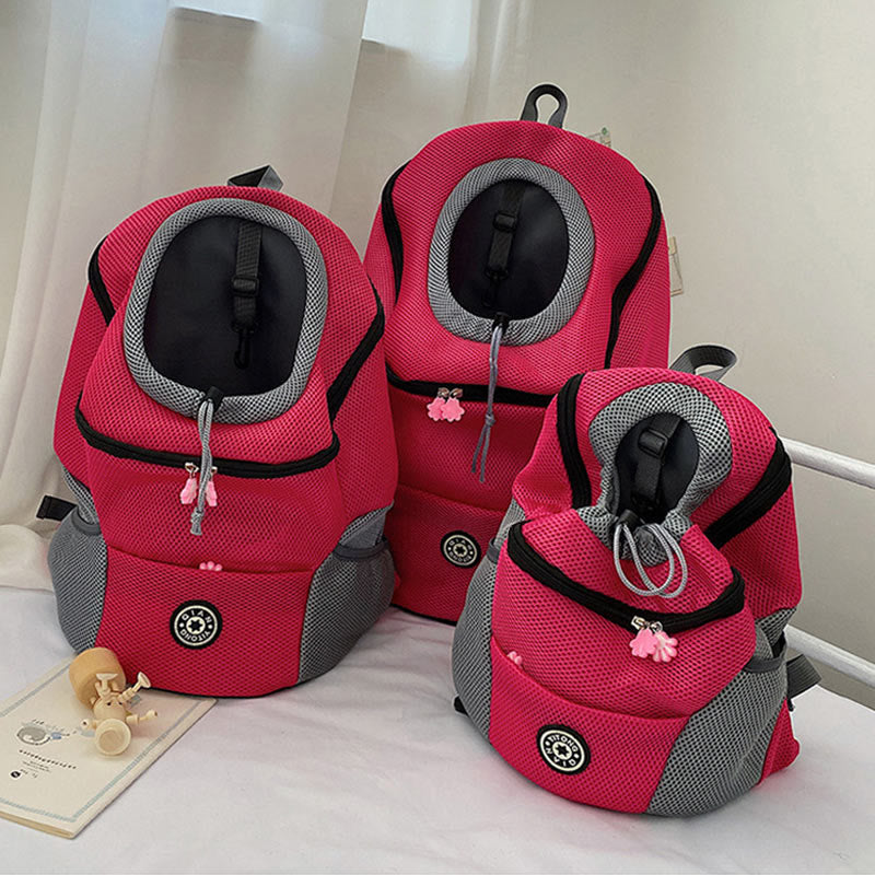 Haustierträger-Rucksack, belüfteter Netz-Rucksack mit Sicherheitsgurt