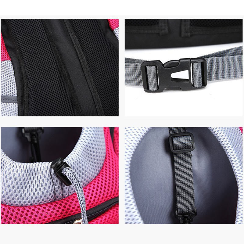 Haustierträger-Rucksack, belüfteter Netz-Rucksack mit Sicherheitsgurt