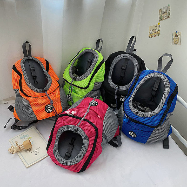Haustierträger-Rucksack, belüfteter Netz-Rucksack mit Sicherheitsgurt