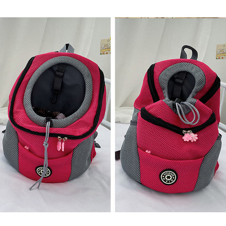 Haustierträger-Rucksack, belüfteter Netz-Rucksack mit Sicherheitsgurt