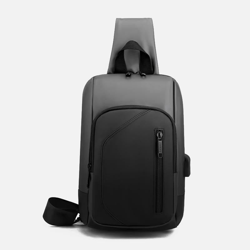 Wasserdichte, lässige Schultertasche mit USB-Ladeanschluss