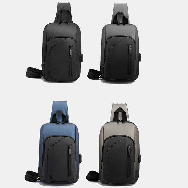Wasserdichte, lässige Schultertasche mit USB-Ladeanschluss