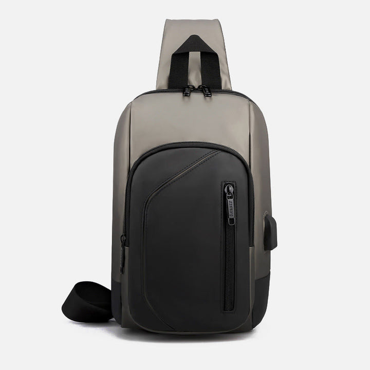 Wasserdichte, lässige Schultertasche mit USB-Ladeanschluss