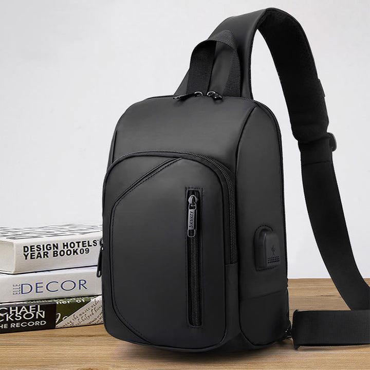Wasserdichte, lässige Schultertasche mit USB-Ladeanschluss