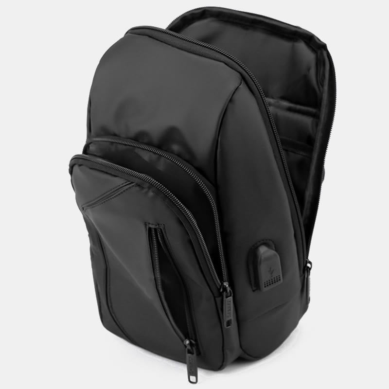 Wasserdichte, lässige Schultertasche mit USB-Ladeanschluss