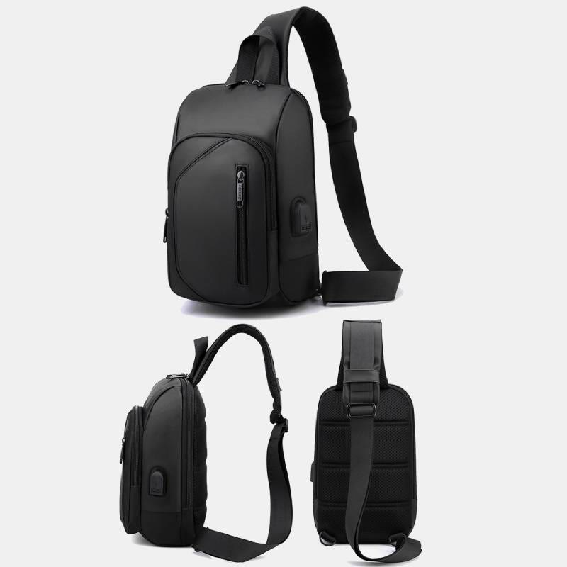 Wasserdichte, lässige Schultertasche mit USB-Ladeanschluss