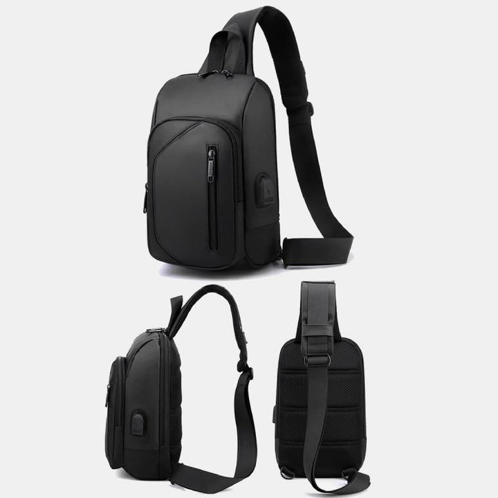Wasserdichte, lässige Schultertasche mit USB-Ladeanschluss
