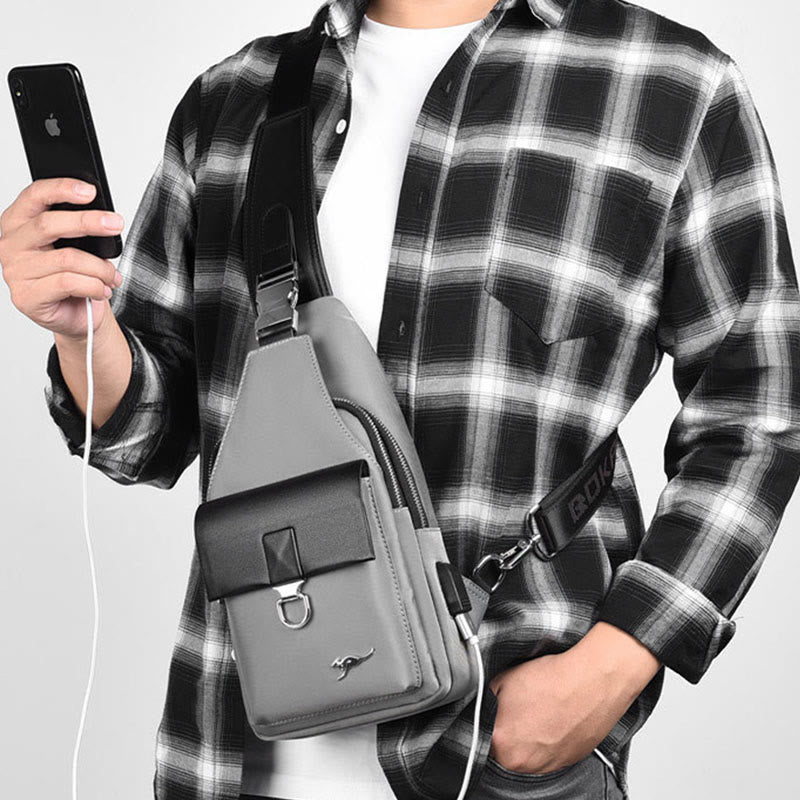 Mehrzweck-Rucksack für Herren zum Reisen, Wandern und Business mit USB-Ladefunktion