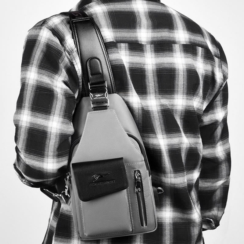 Doppelschichtige Lässige Umhängetasche Ein-Schulter Rucksack für Männer