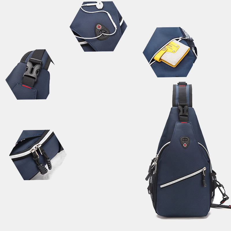 Unisex große Kapazität Oxford Ein-Schulter Rucksack Reise Wander Sling Tasche