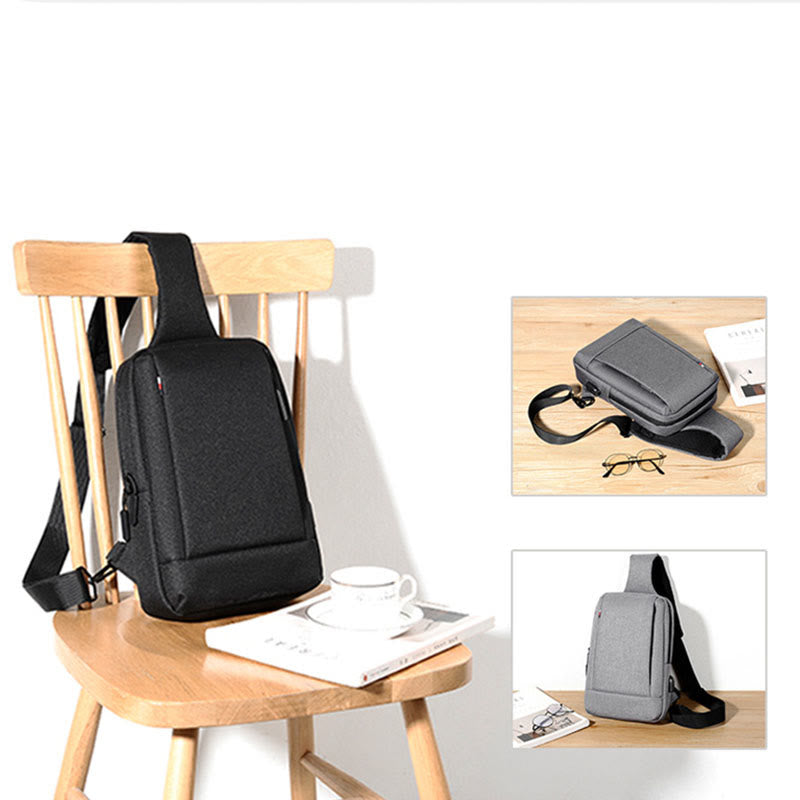 Travel Business One-Shoulder Rucksack Sling Bag mit USB-Ladeanschluss