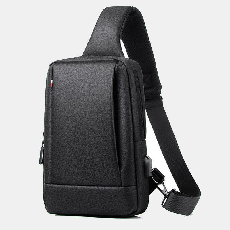 Travel Business One-Shoulder Rucksack Sling Bag mit USB-Ladeanschluss