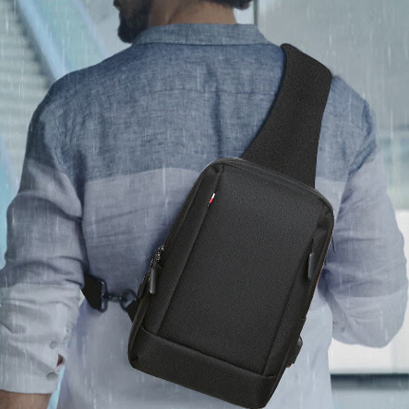 Travel Business One-Shoulder Rucksack Sling Bag mit USB-Ladeanschluss