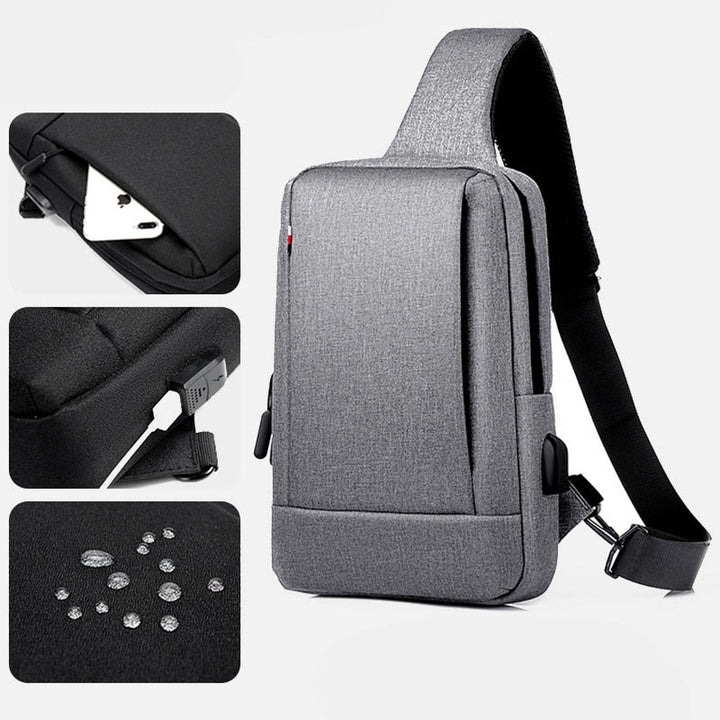 Travel Business One-Shoulder Rucksack Sling Bag mit USB-Ladeanschluss