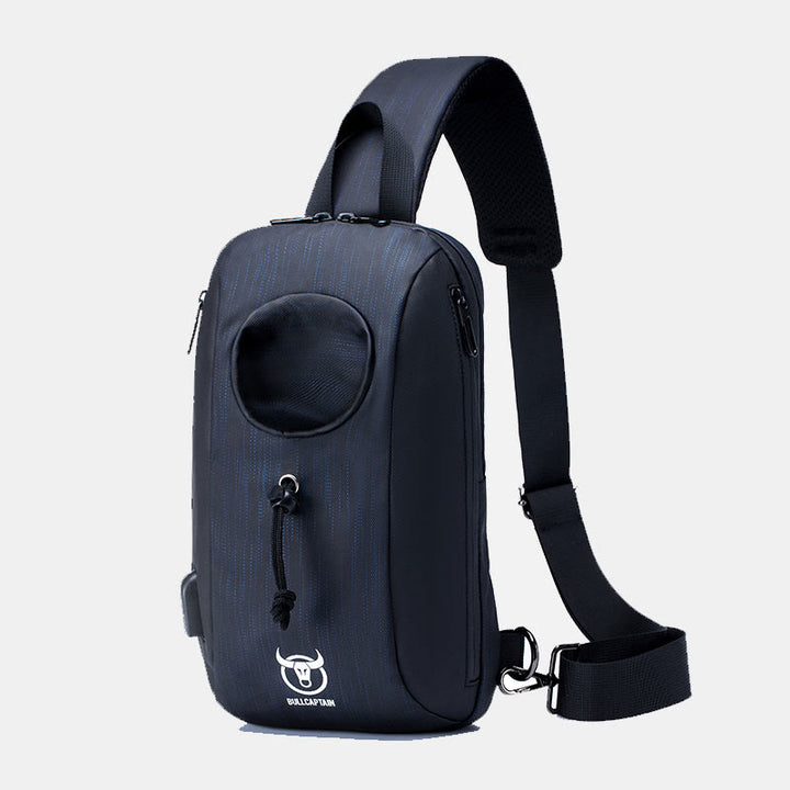 Business Sling Rucksack Brusttasche Daypack mit Flaschenhalter