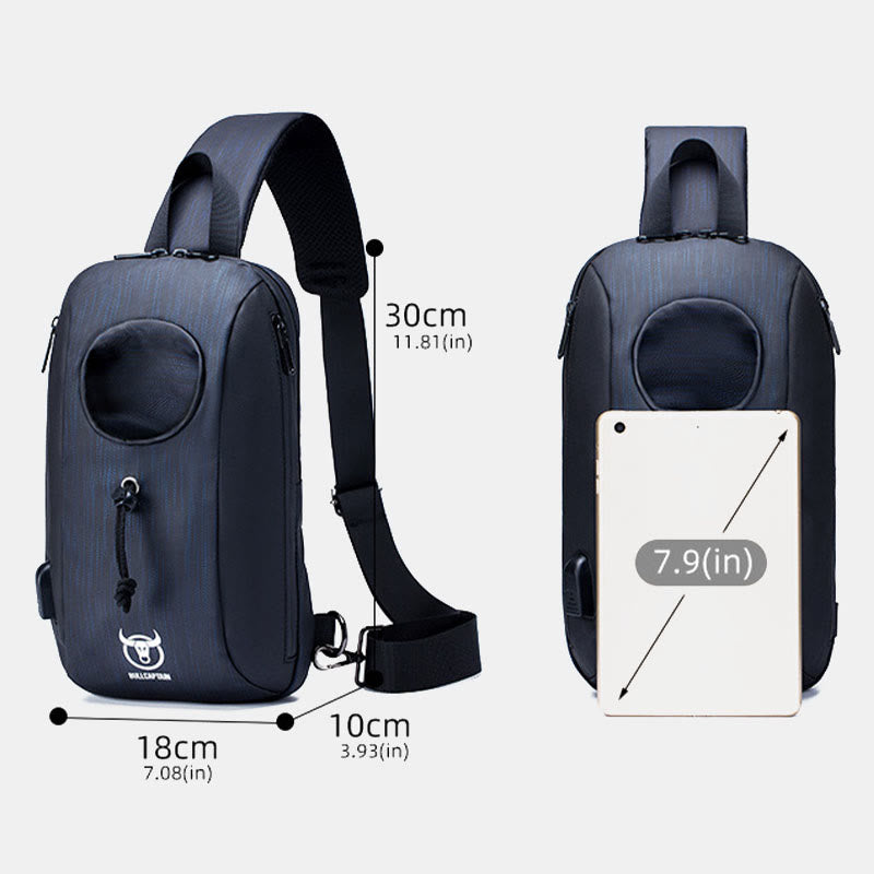 Business Sling Rucksack Brusttasche Daypack mit Flaschenhalter