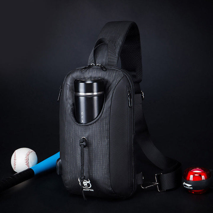 Business Sling Rucksack Brusttasche Daypack mit Flaschenhalter