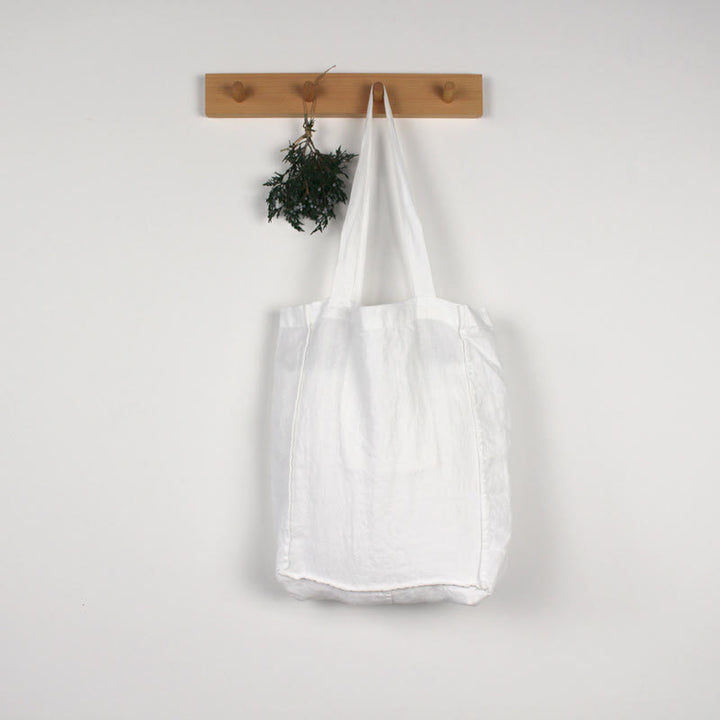 Minimalistische einfarbige Leinentasche Leichte faltbare Einkaufstasche
