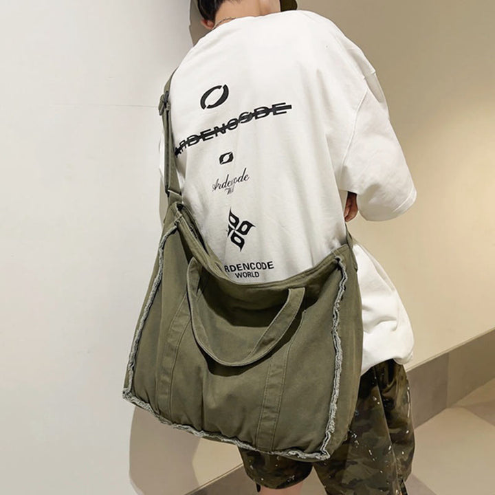 Vintage Large Canvas Tote Bag Umhängetasche für Damen und Herren