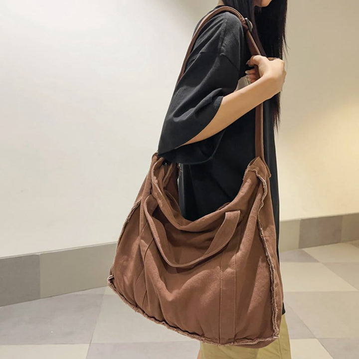 Vintage Large Canvas Tote Bag Umhängetasche für Damen und Herren