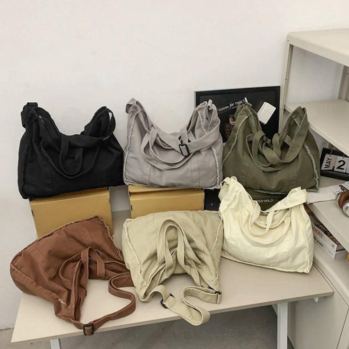 Vintage Large Canvas Tote Bag Umhängetasche für Damen und Herren