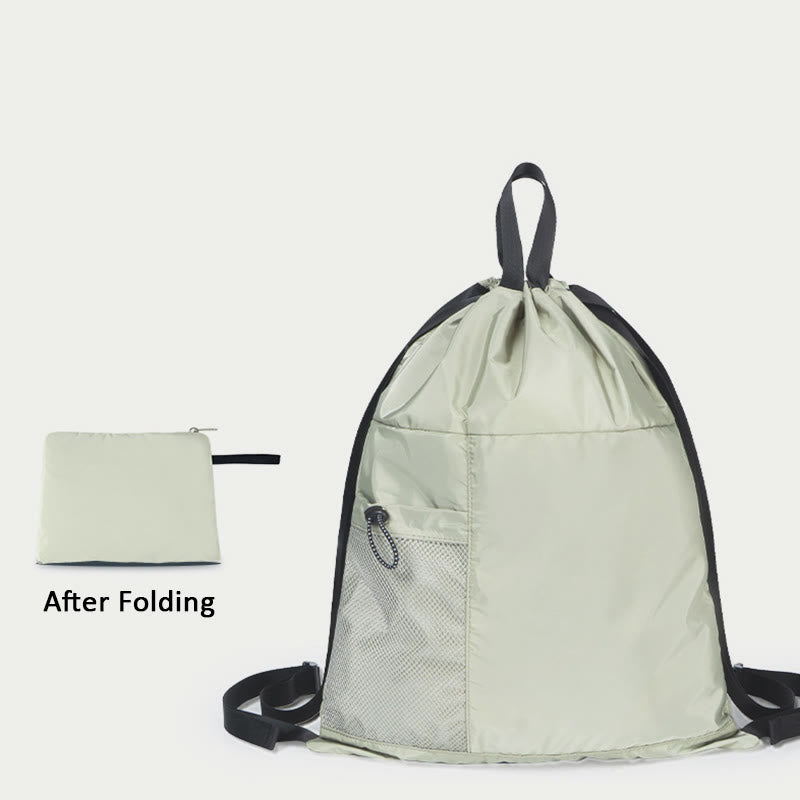 Faltbarer einfarbiger Kordelzug Rucksack Sport Reisen tragbarer Tagesrucksack