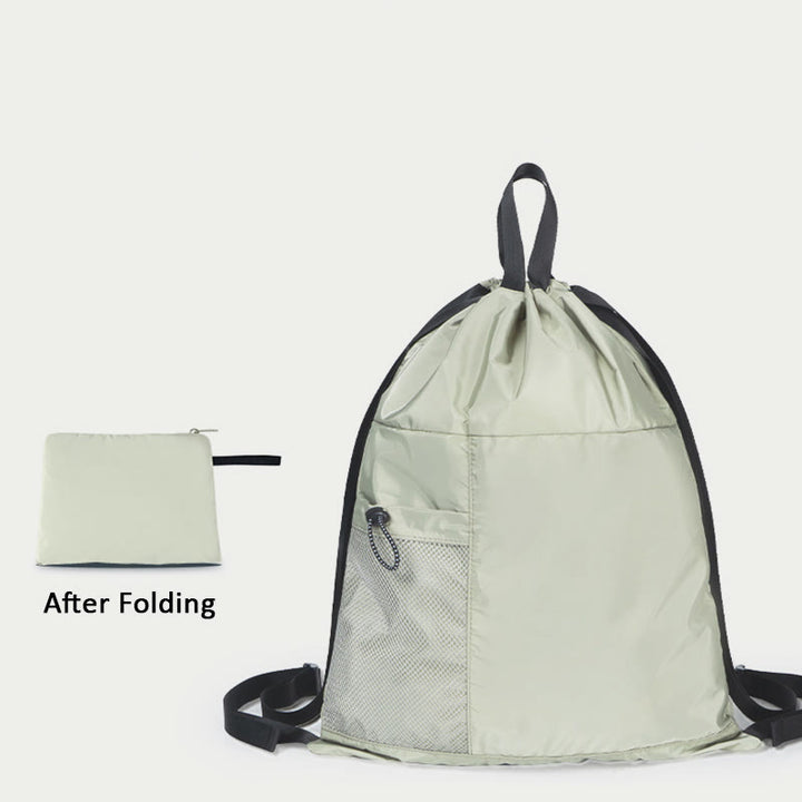 Faltbarer einfarbiger Kordelzug Rucksack Sport Reisen tragbarer Tagesrucksack