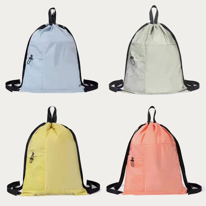 Faltbarer einfarbiger Kordelzug Rucksack Sport Reisen tragbarer Tagesrucksack