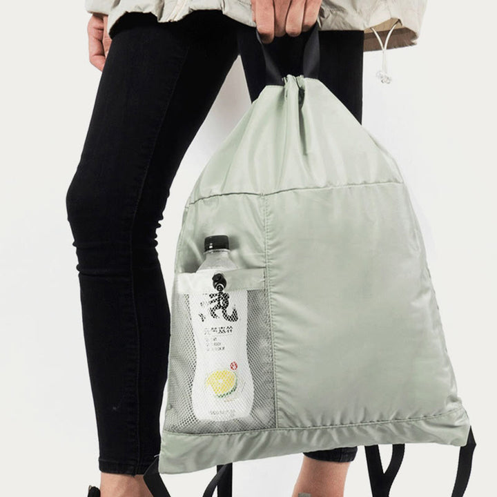 Faltbarer einfarbiger Kordelzug Rucksack Sport Reisen tragbarer Tagesrucksack