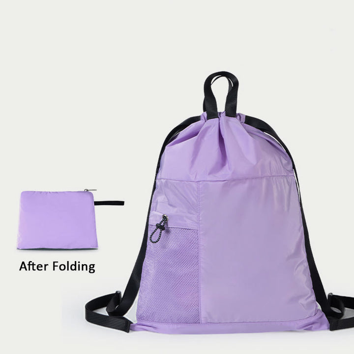 Faltbarer einfarbiger Kordelzug Rucksack Sport Reisen tragbarer Tagesrucksack