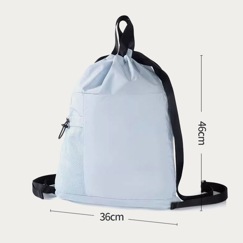 Faltbarer einfarbiger Kordelzug Rucksack Sport Reisen tragbarer Tagesrucksack