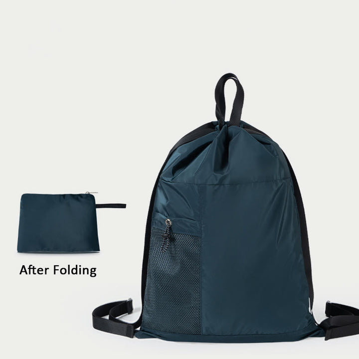 Faltbarer einfarbiger Kordelzug Rucksack Sport Reisen tragbarer Tagesrucksack