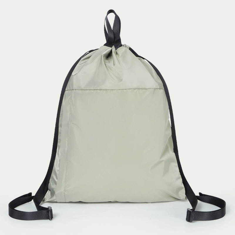 Faltbarer einfarbiger Kordelzug Rucksack Sport Reisen tragbarer Tagesrucksack