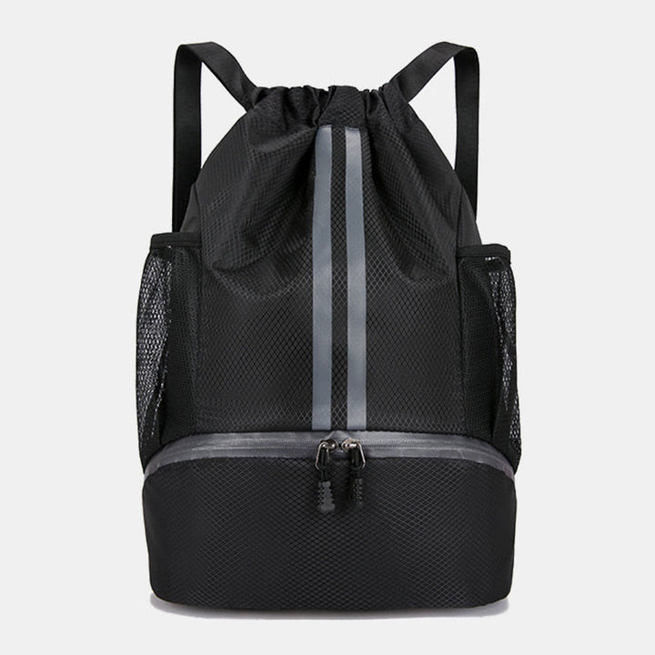 Gestreifter Rucksack mit Kordelzug, Sporttasche mit Schuhfach