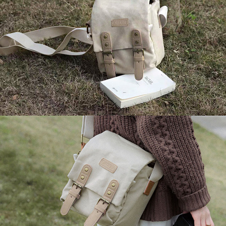 Vintage Compact Canvas Crossbody Kamera-Tasche mit abnehmbarem Einsatz