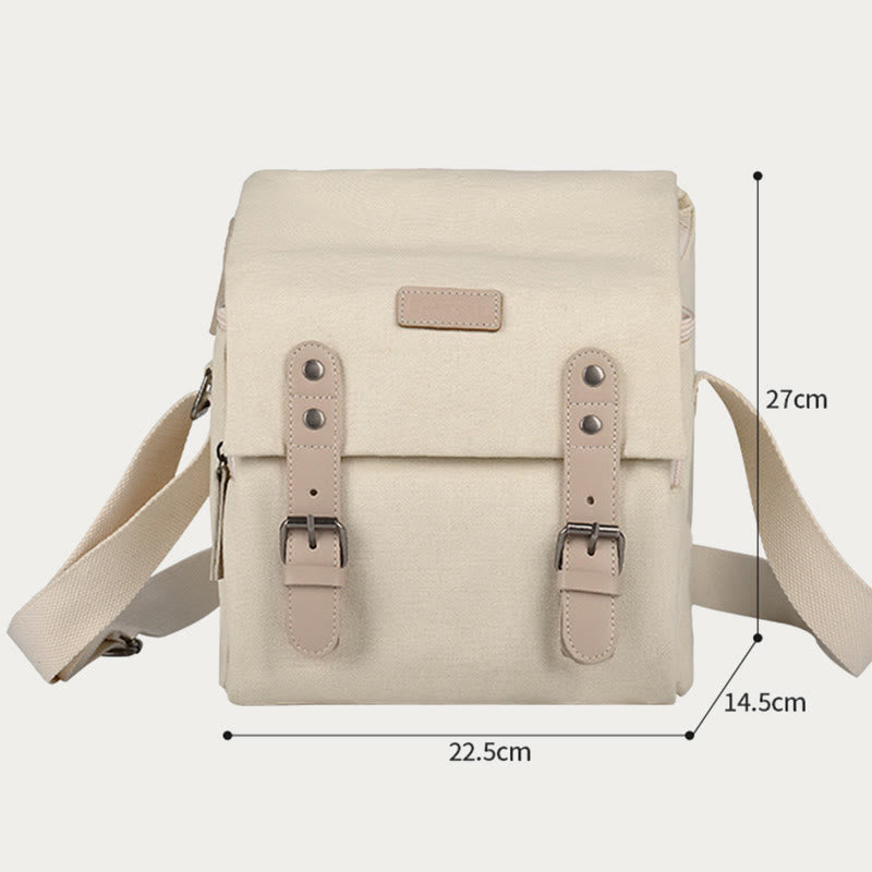 Vintage Compact Canvas Crossbody Kamera-Tasche mit abnehmbarem Einsatz