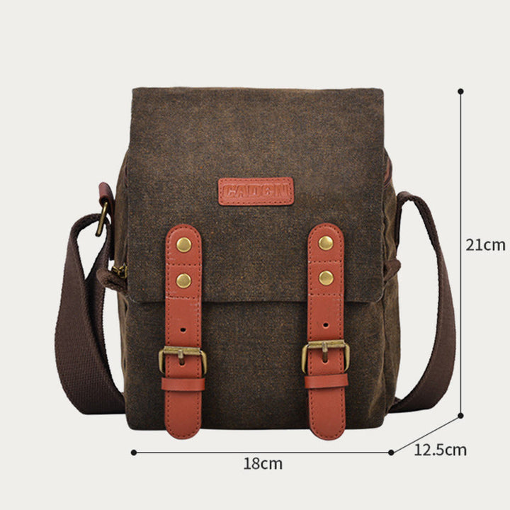 Vintage Compact Canvas Crossbody Kamera-Tasche mit abnehmbarem Einsatz
