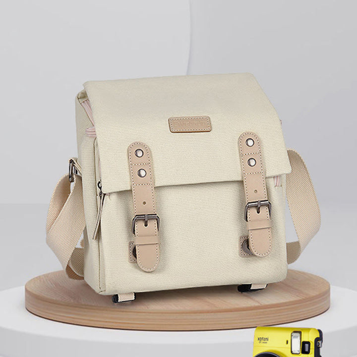 Vintage Compact Canvas Crossbody Kamera-Tasche mit abnehmbarem Einsatz