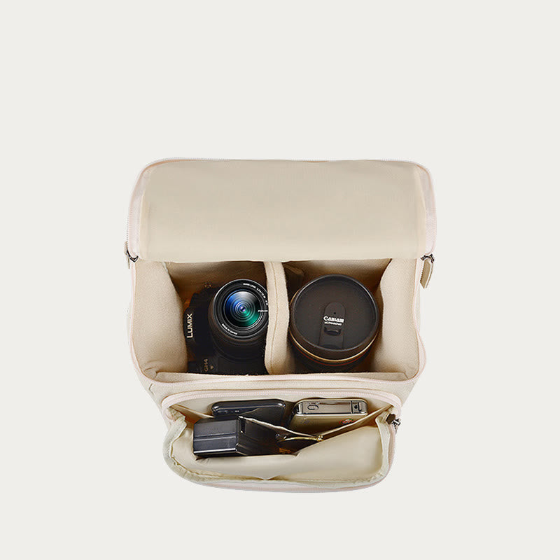 Vintage Compact Canvas Crossbody Kamera-Tasche mit abnehmbarem Einsatz