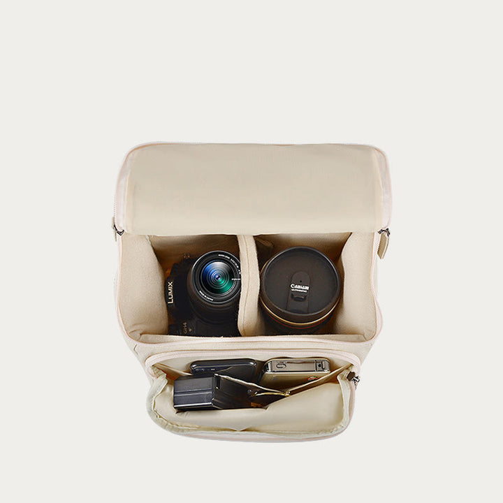 Vintage Compact Canvas Crossbody Kamera-Tasche mit abnehmbarem Einsatz