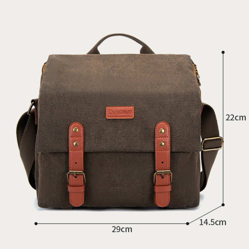 Vintage Compact Canvas Crossbody Kamera-Tasche mit abnehmbarem Einsatz