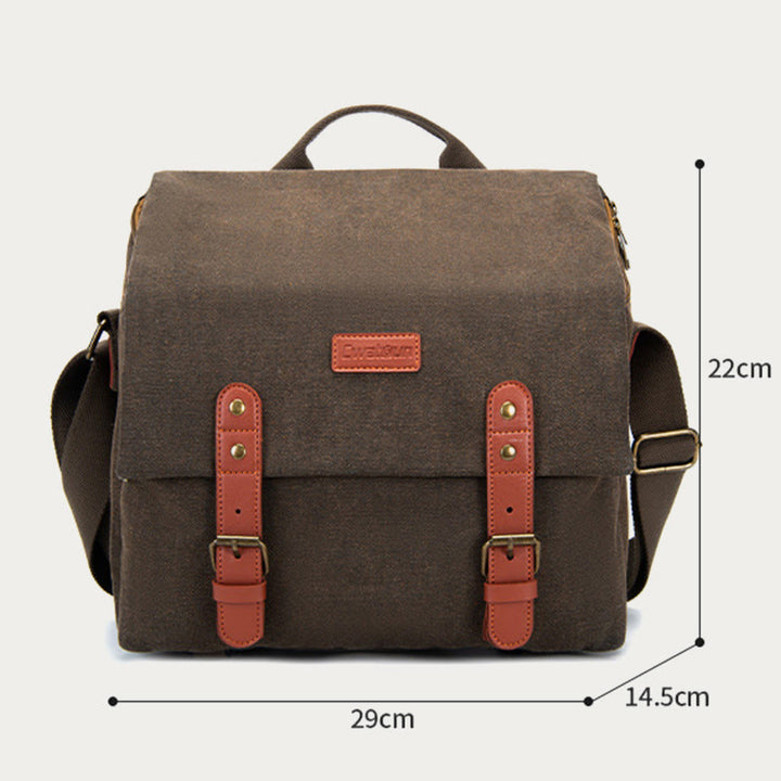 Vintage Compact Canvas Crossbody Kamera-Tasche mit abnehmbarem Einsatz