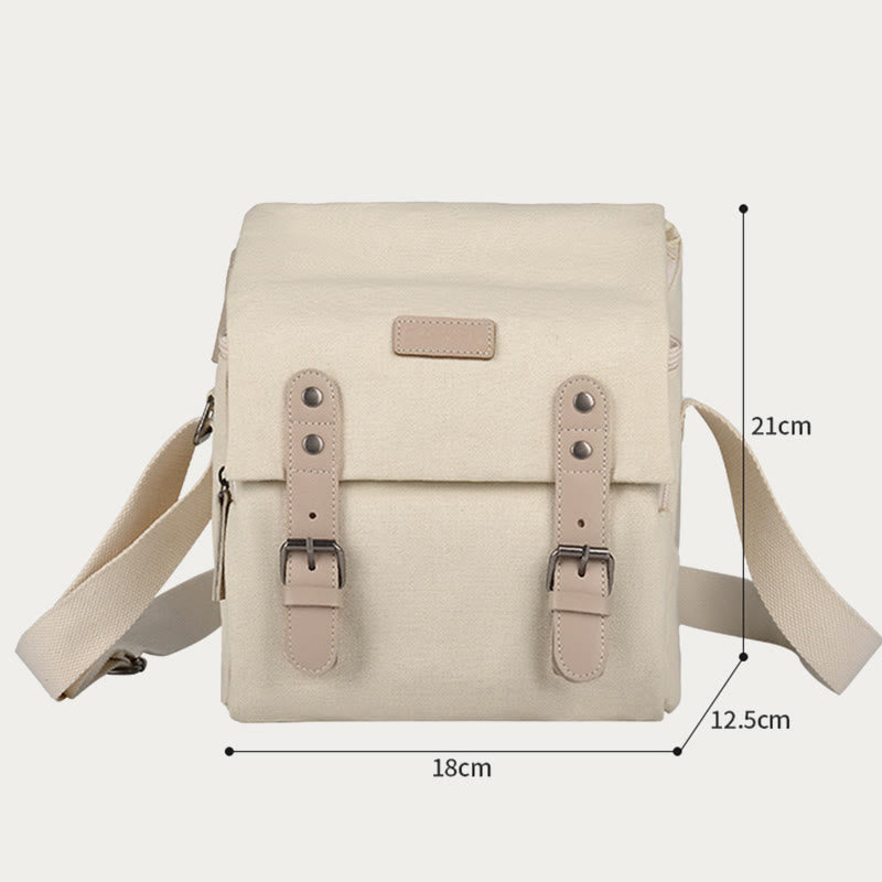 Vintage Compact Canvas Crossbody Kamera-Tasche mit abnehmbarem Einsatz