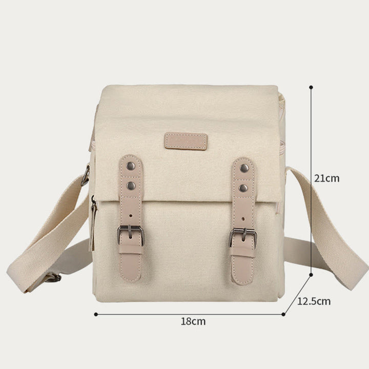Vintage Compact Canvas Crossbody Kamera-Tasche mit abnehmbarem Einsatz