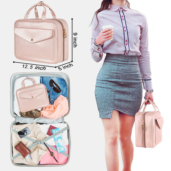 Tragbarer Kulturbeutel, Make-up-Kosmetik-Organizer mit Tasche für trockene und nasse Sachen