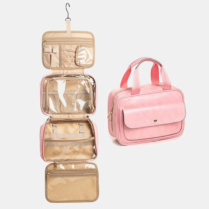 Tragbarer Kulturbeutel, Make-up-Kosmetik-Organizer mit Tasche für trockene und nasse Sachen