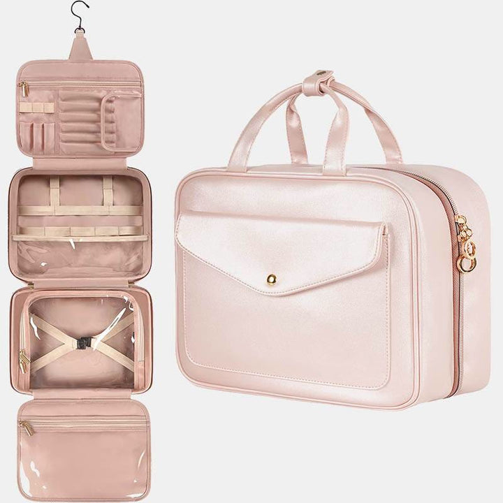 Tragbarer Kulturbeutel, Make-up-Kosmetik-Organizer mit Tasche für trockene und nasse Sachen