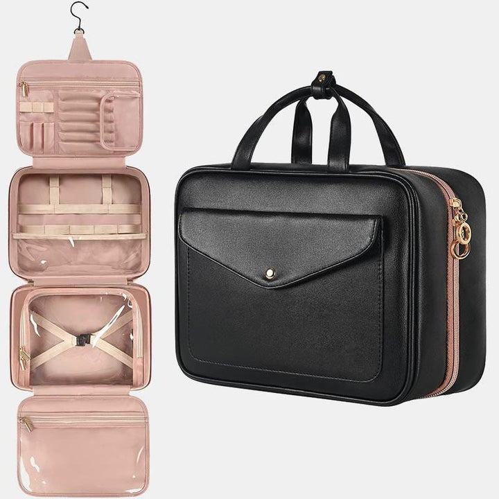 Tragbarer Kulturbeutel, Make-up-Kosmetik-Organizer mit Tasche für trockene und nasse Sachen