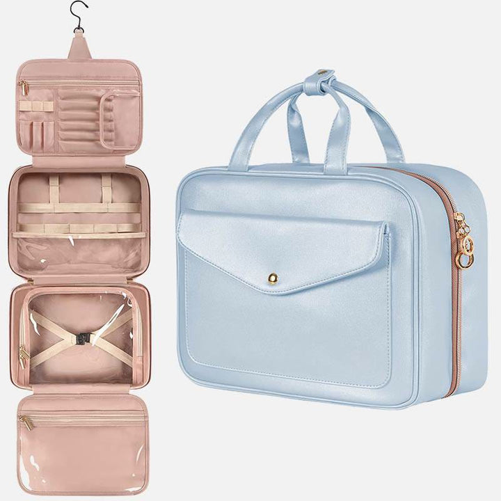 Tragbarer Kulturbeutel, Make-up-Kosmetik-Organizer mit Tasche für trockene und nasse Sachen